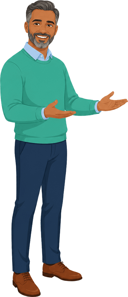 Illustrated LLQP exam guide welcoming learners with open palms